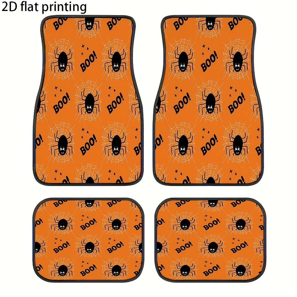 Interior Design Web - 4pcs Car Floor Mats, Halloween Spider
