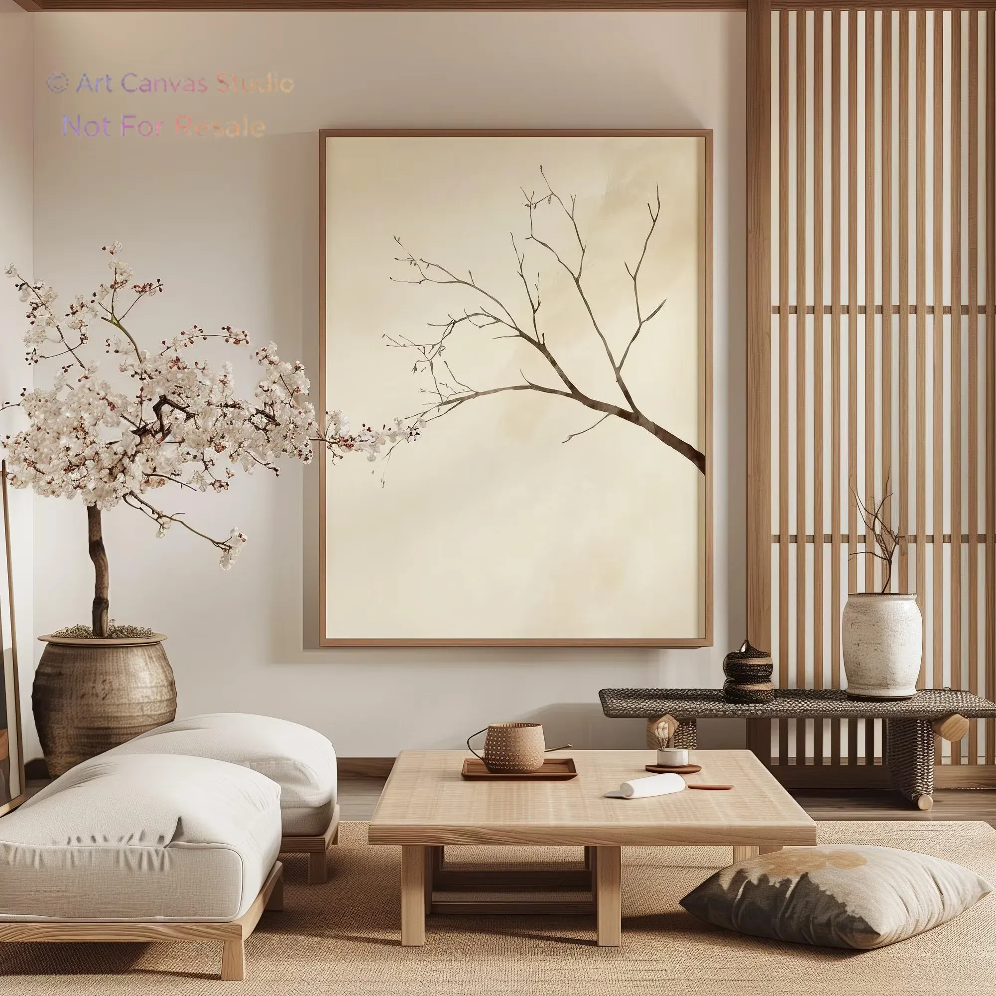 Interior Design Poster - Interior wall art, Wabi-sabi, Japanese-style tree