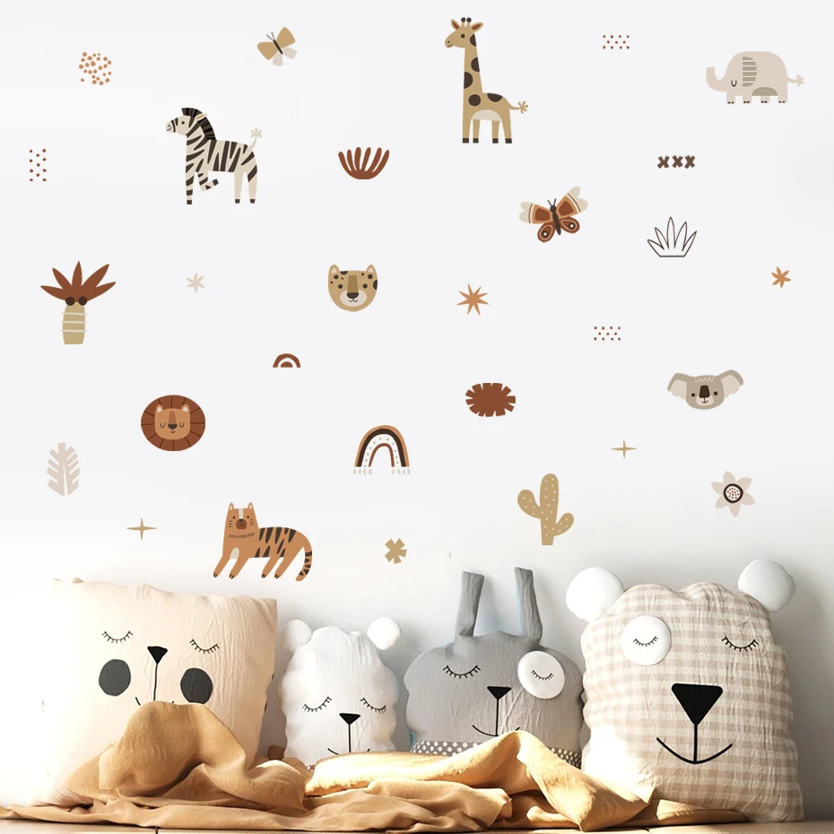 Interior Design Quotes - Cartoon Africa Animals Elephant Zebra Cactus