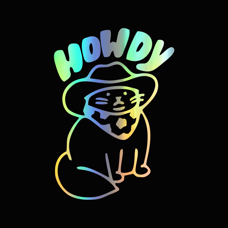 Funny Car Decals Howdy Cat Des - Interior Design Journal ulasan dan harga