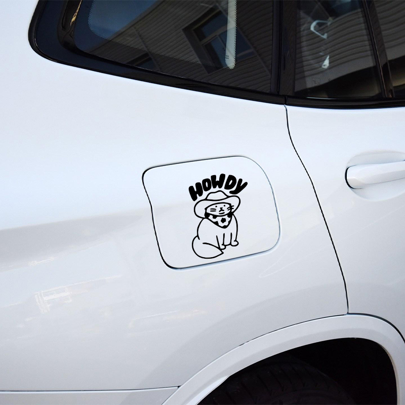 Funny Car Decals Howdy Cat Des - Interior Design Journal ulasan dan harga