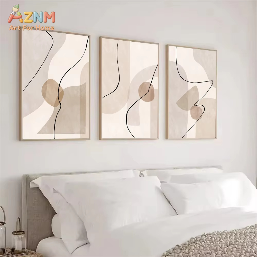 Abstract Beige Geometry Line W - Interior Design Poster ulasan dan harga
