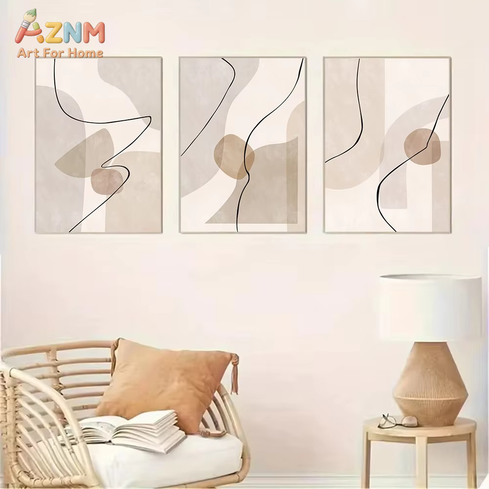 Abstract Beige Geometry Line W - Interior Design Poster ulasan dan harga