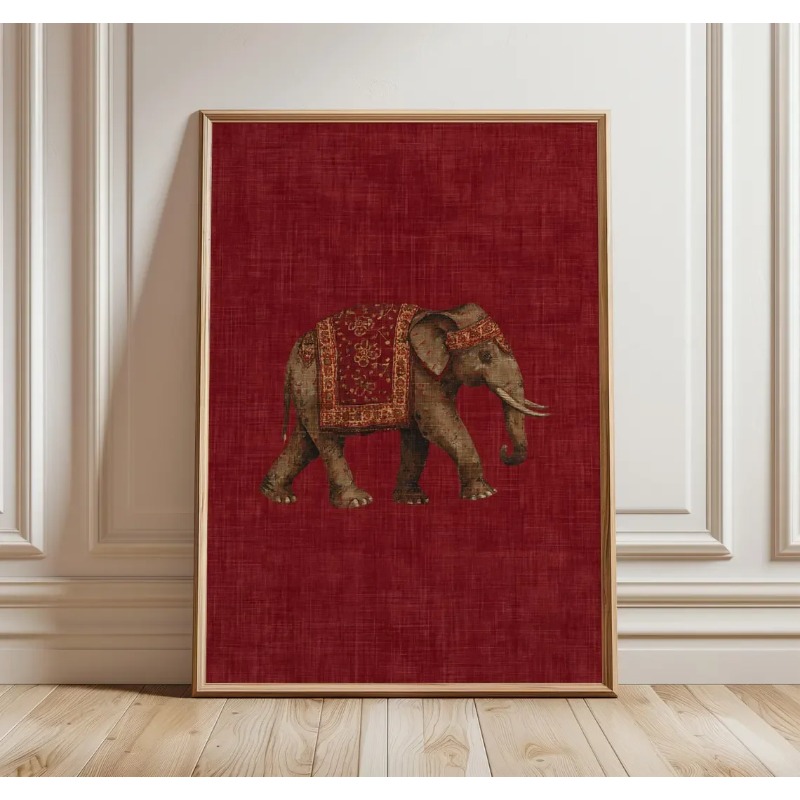Indian Elephant Pattern Print, - Interior Design Poster ulasan dan harga