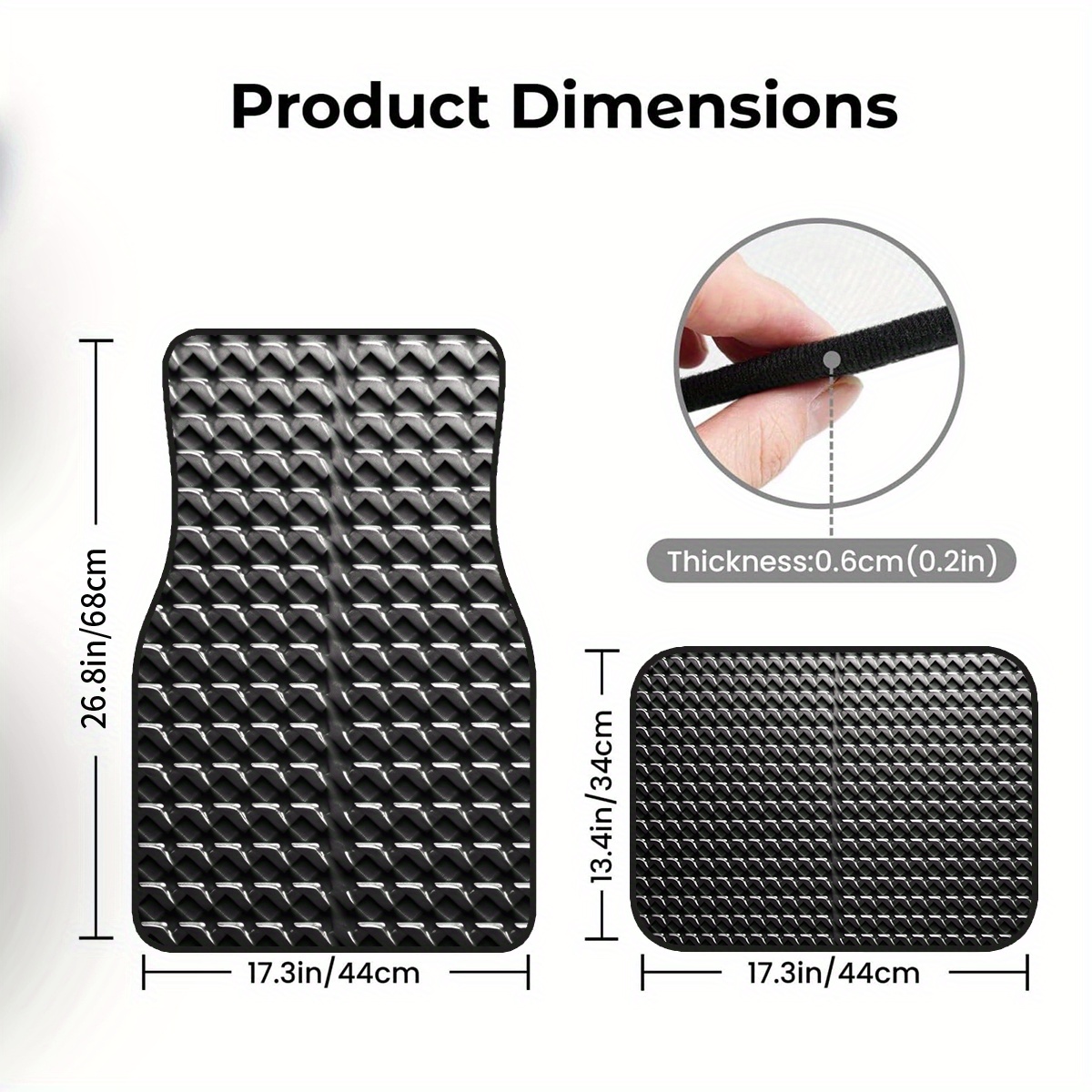 4pcs Anti-Slip Polyester Car M - Interior Design Grid ulasan dan harga