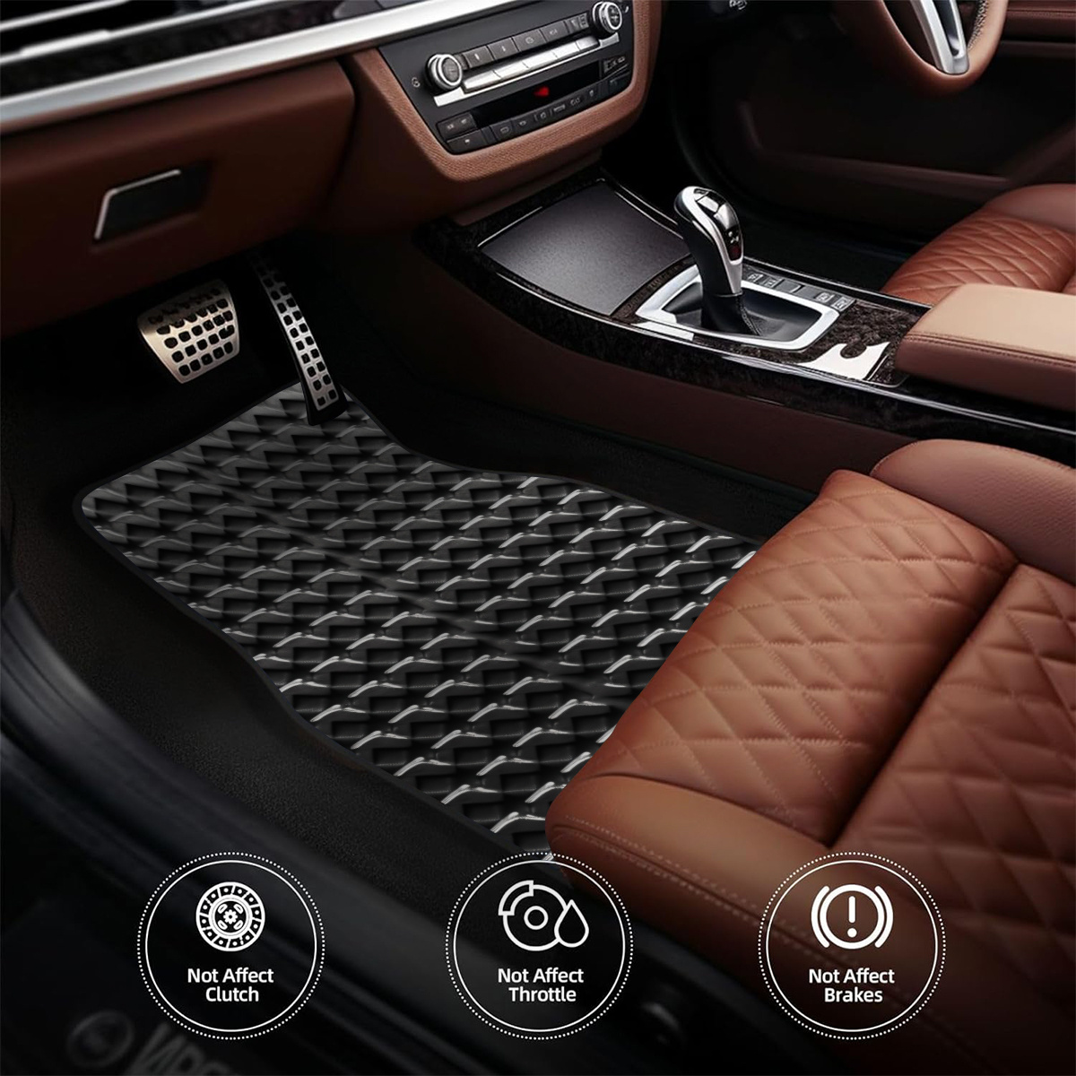 4pcs Anti-Slip Polyester Car M - Interior Design Grid ulasan dan harga