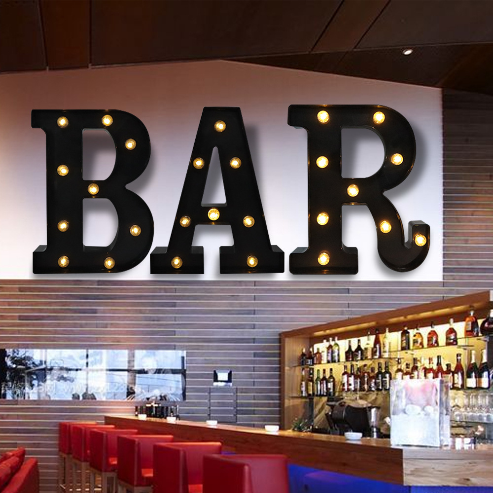 22cm Led Light Letters Black A - Interior Design Quotes ulasan dan harga
