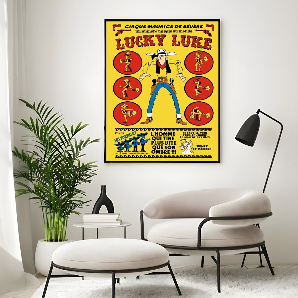 Vintage Comic Lucky L-Luke Pos - Interior Design Poster ulasan dan harga
