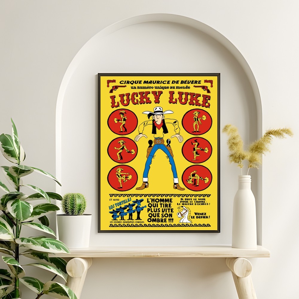 Vintage Comic Lucky L-Luke Pos - Interior Design Poster ulasan dan harga