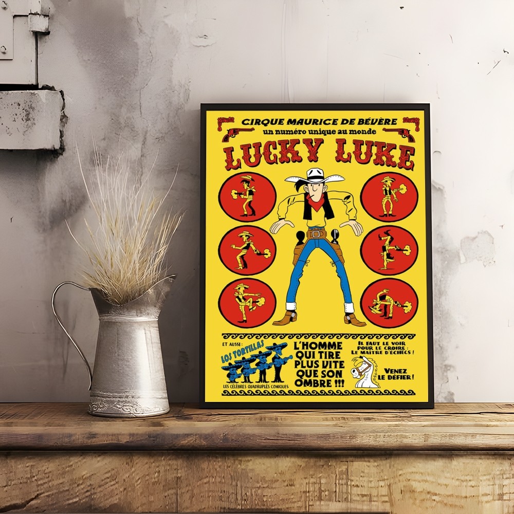 Vintage Comic Lucky L-Luke Pos - Interior Design Poster ulasan dan harga