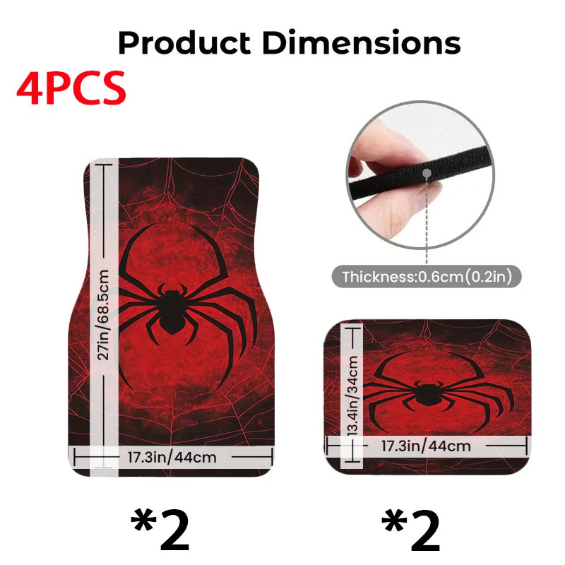 5pcs Car Floor Mats, Black Spi - Interior Design Web ulasan dan harga