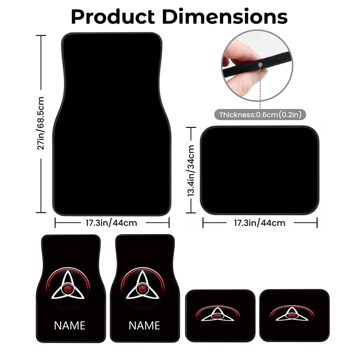 4pcs Name/Text Car Mats With P - Interior Design Name ulasan dan harga