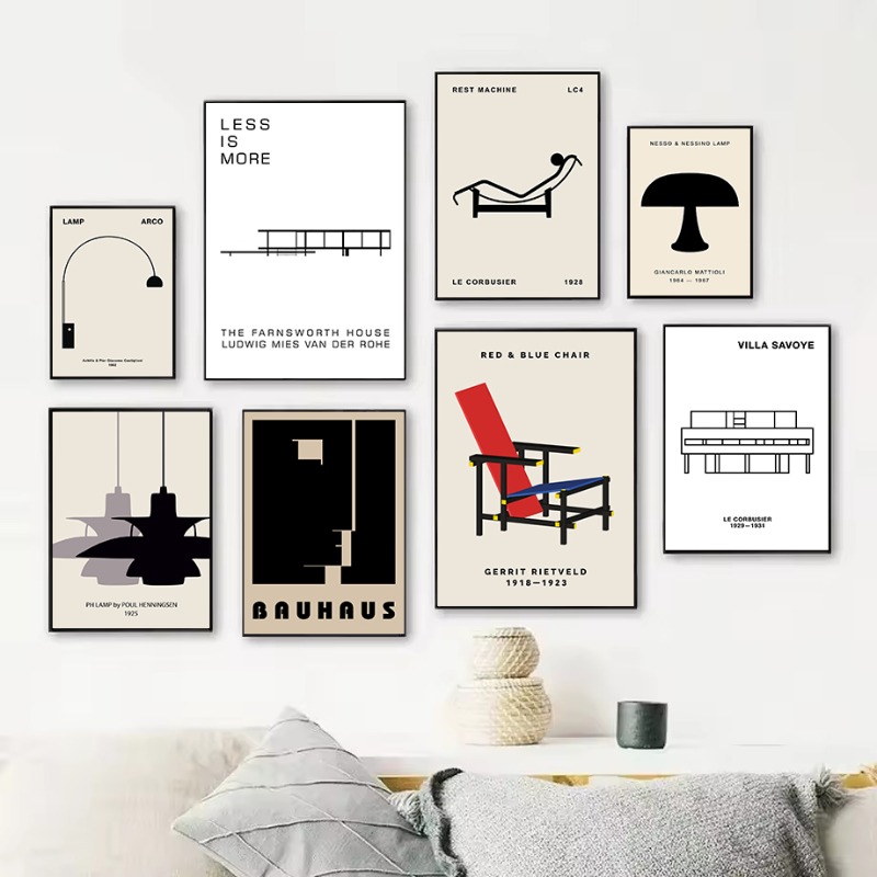 Classic Farnsworth House Bauha - Interior Design Poster ulasan dan harga