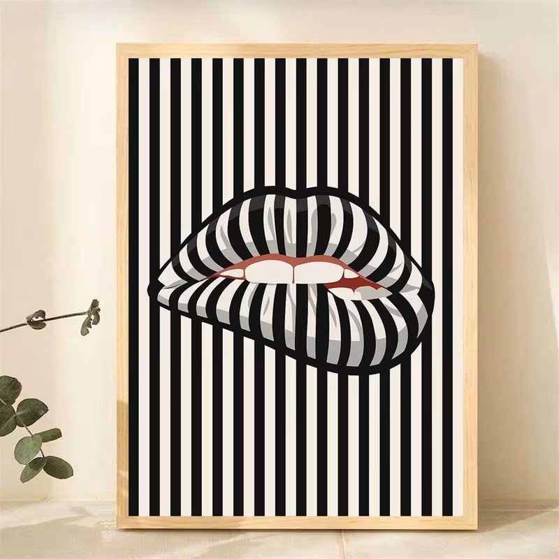 Simple and Abstract Striped Li - Interior Design Poster ulasan dan harga