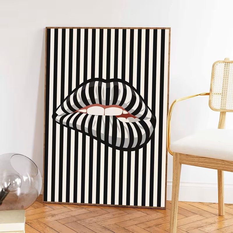 Simple and Abstract Striped Li - Interior Design Poster ulasan dan harga