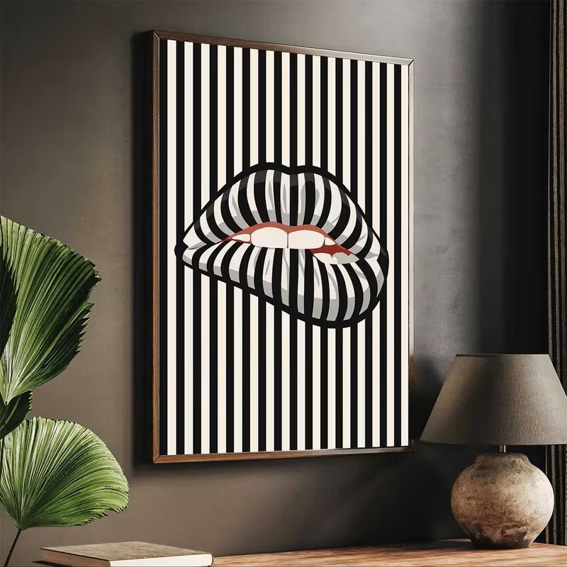 Simple and Abstract Striped Li - Interior Design Poster ulasan dan harga
