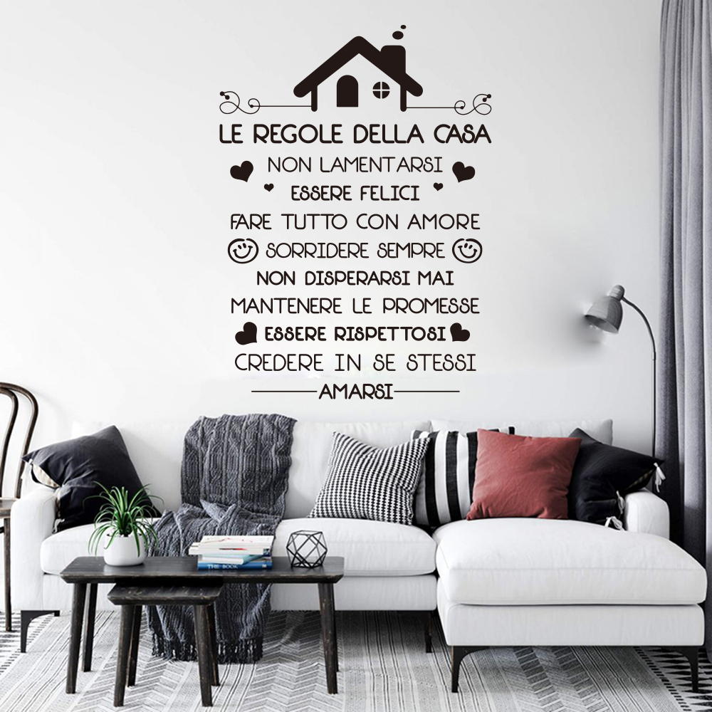 Italian House Rules Wall Decal - Interior Design Quotes ulasan dan harga