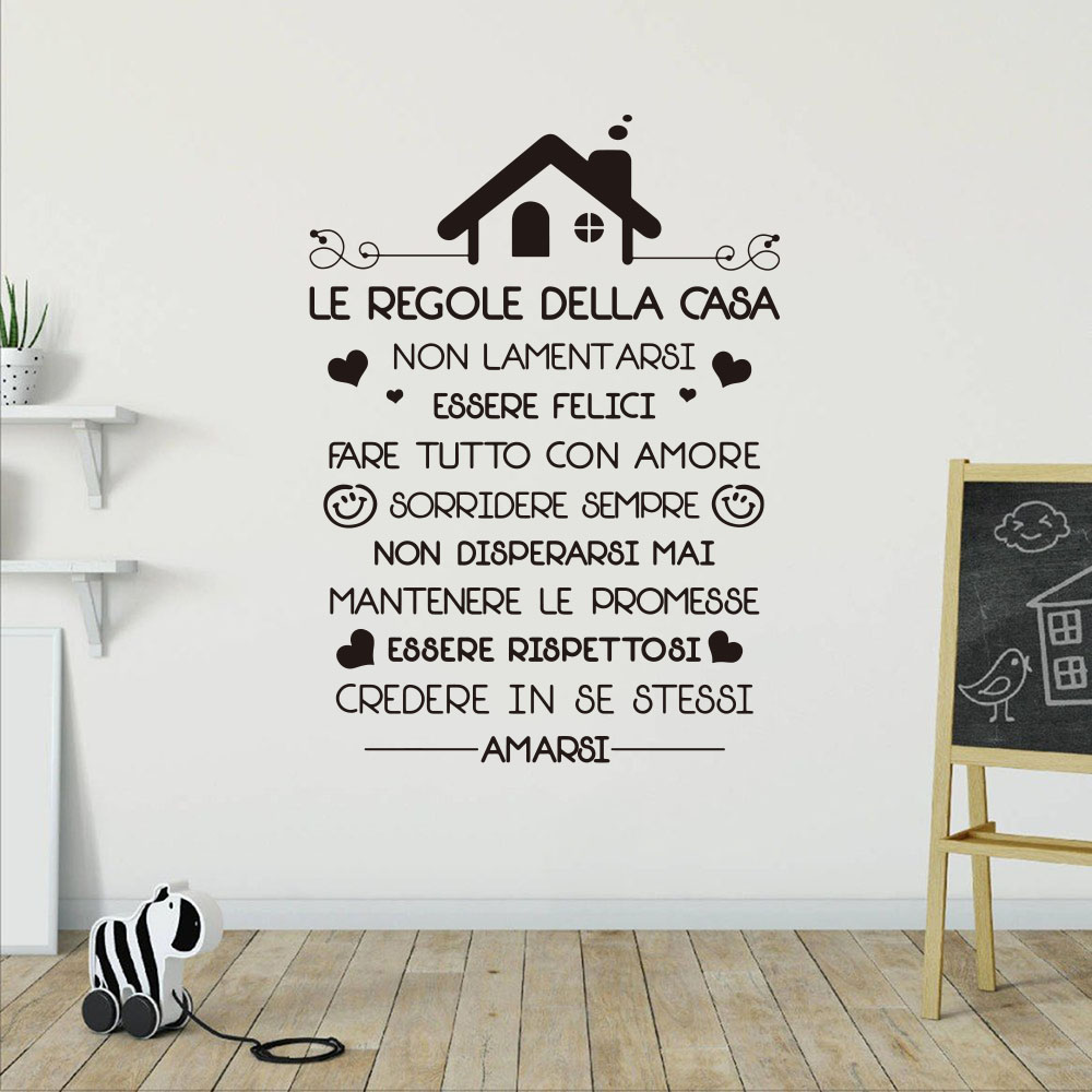 Italian House Rules Wall Decal - Interior Design Quotes ulasan dan harga